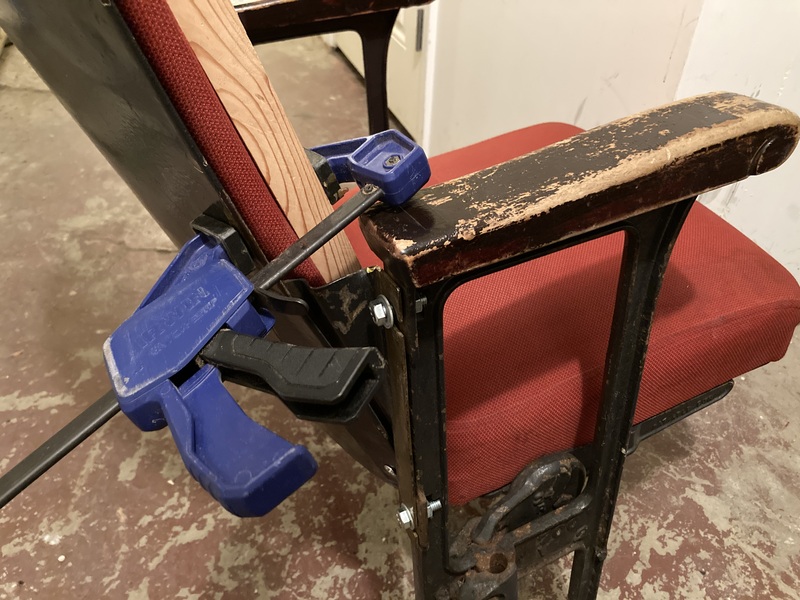 Photo of the back clamped
