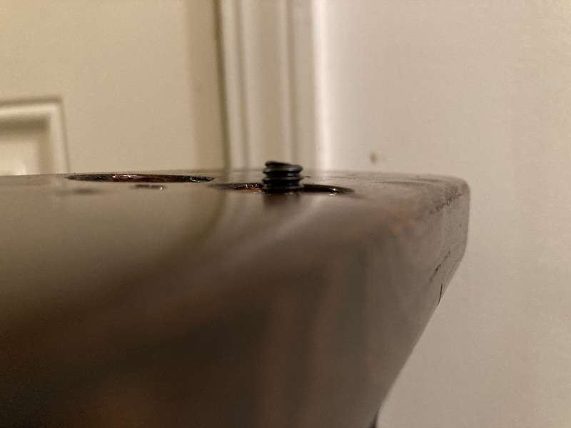 Photo of a bolt sticking out of the runner