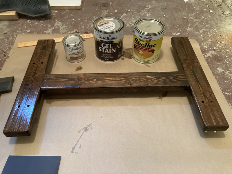 Photo of the shellac drying