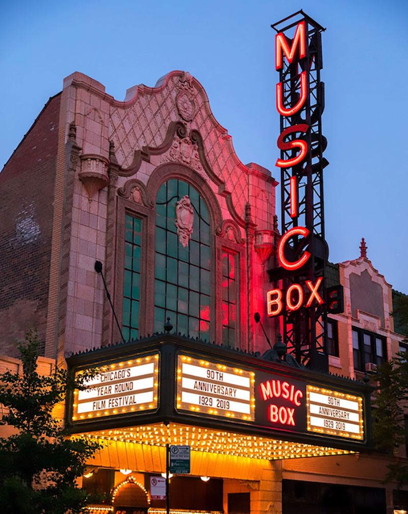 Photo of the Music Box Theater, from its website