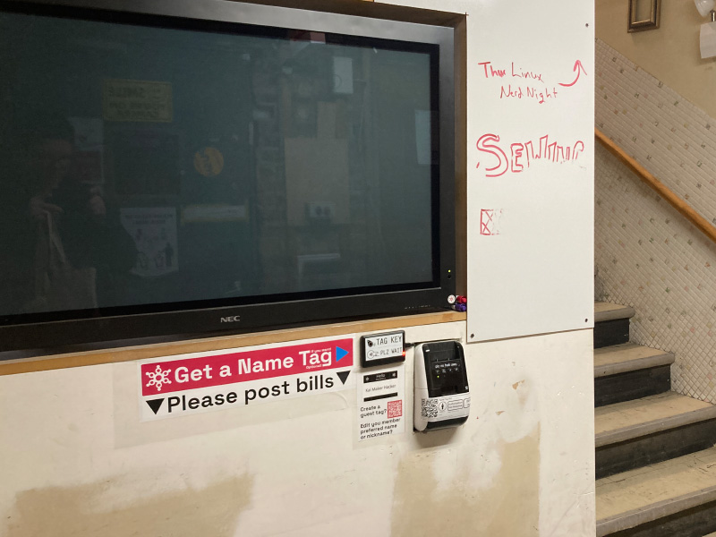 Photo of the printer in context near the entrance