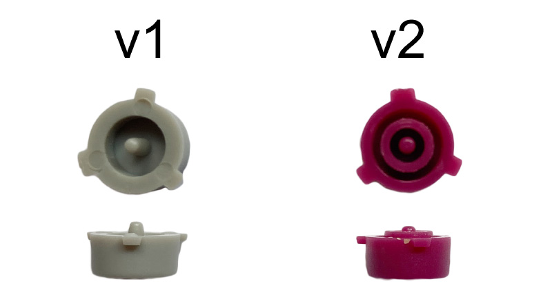 Comparison of v1 and v2 buttons