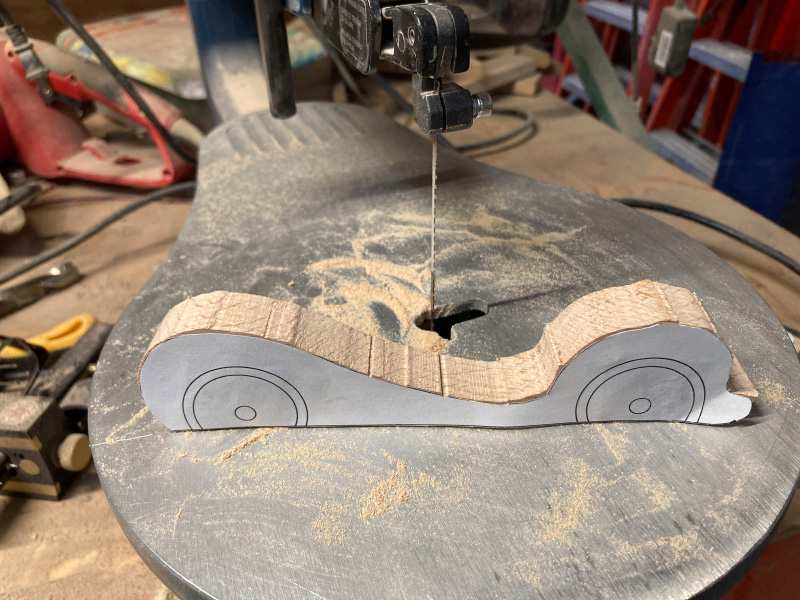 Photo of wood cut with a scroll saw